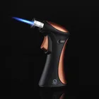 Металлический пистолет-распылитель, надувная ветрозащитная газовая зажигалка с фиксированным замком для улицы, кухни с огненной точкой, Бутановая фонарь Галка для сигар