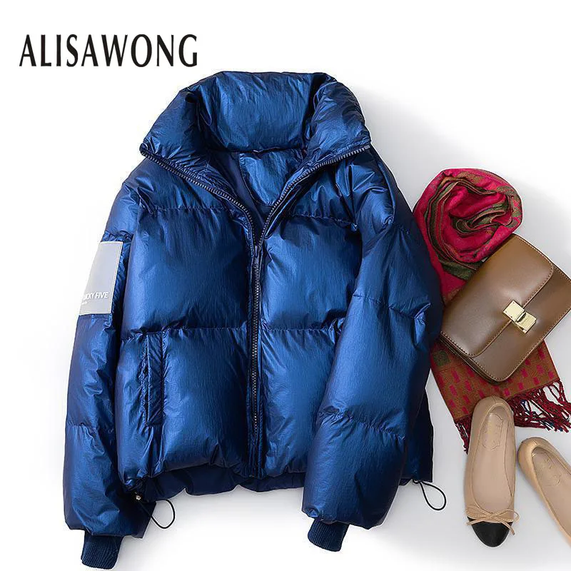 Модный яркий пуховик женская утепленная теплая парка с длинным рукавом для