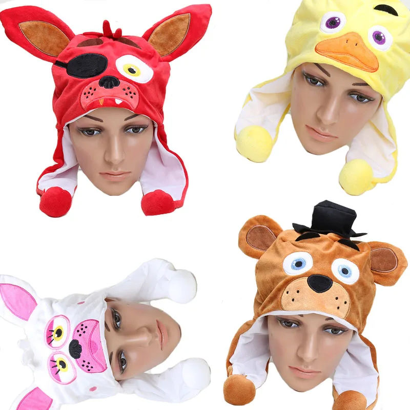 С рисунком персонажей из игры пять ночей в Фредди плюшевая шляпа головной убор