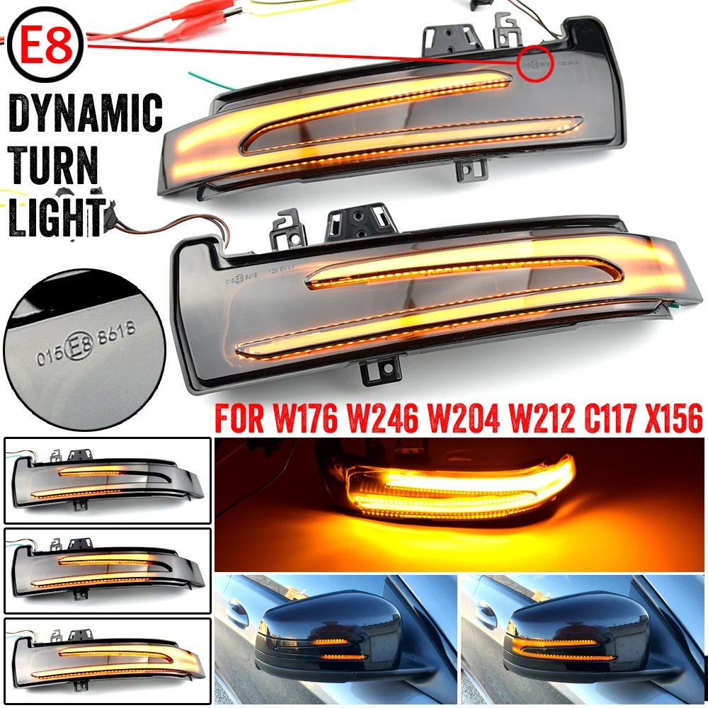 

Dynamic Led Turn Signal Rearview Mirror Indicator Blinker Light For Mercedes Benz W204 W176 W212 CLA A B C E S GLA GLK CLS Class