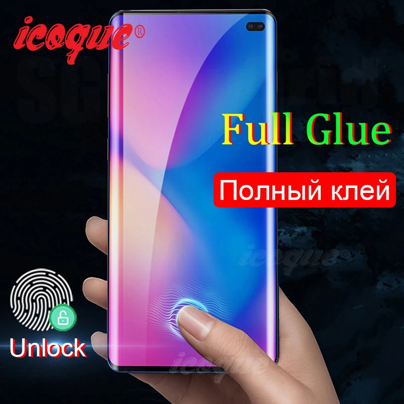 3D полное клеевое закаленное стекло для Samsung Galaxy Note 10 Plus 9 8 S8 S9 20 S20 Ultra S10 5g защита