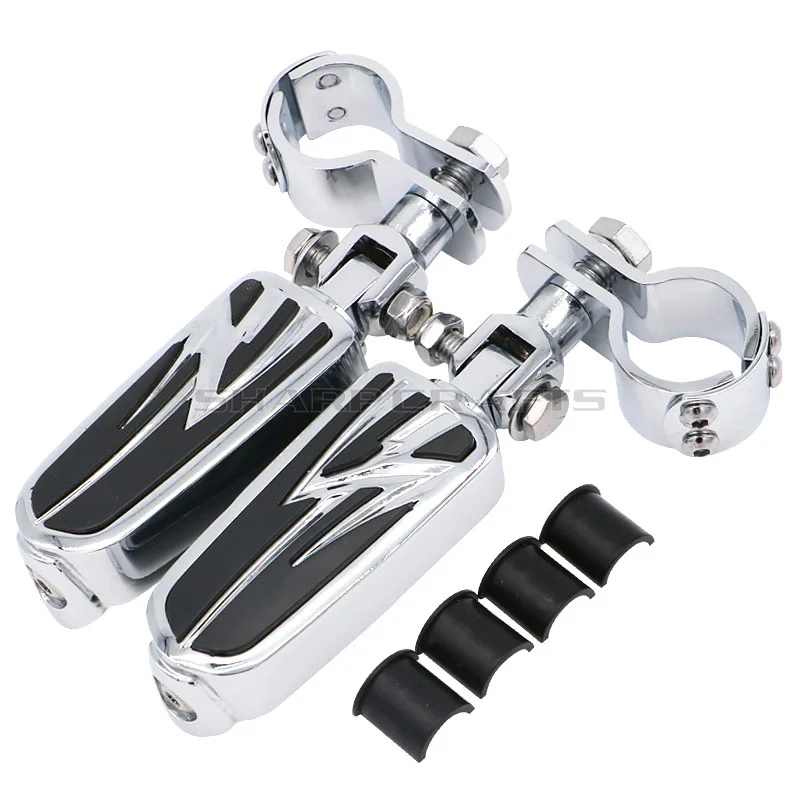 F-Chrome " 1-1/4" 1,2" мотоцикл автострада Крушение Бар защита двигателя подножки крепежные зажимы комплект для Yamaha Suzuki Kawasaki - Цвет: F-Chrome