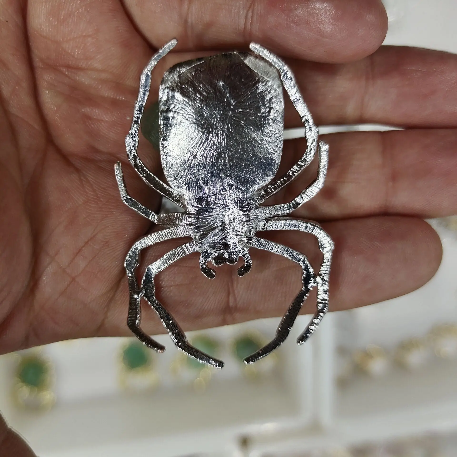 

1pcs Natural Green Fluorite Spider Home Decor Gift