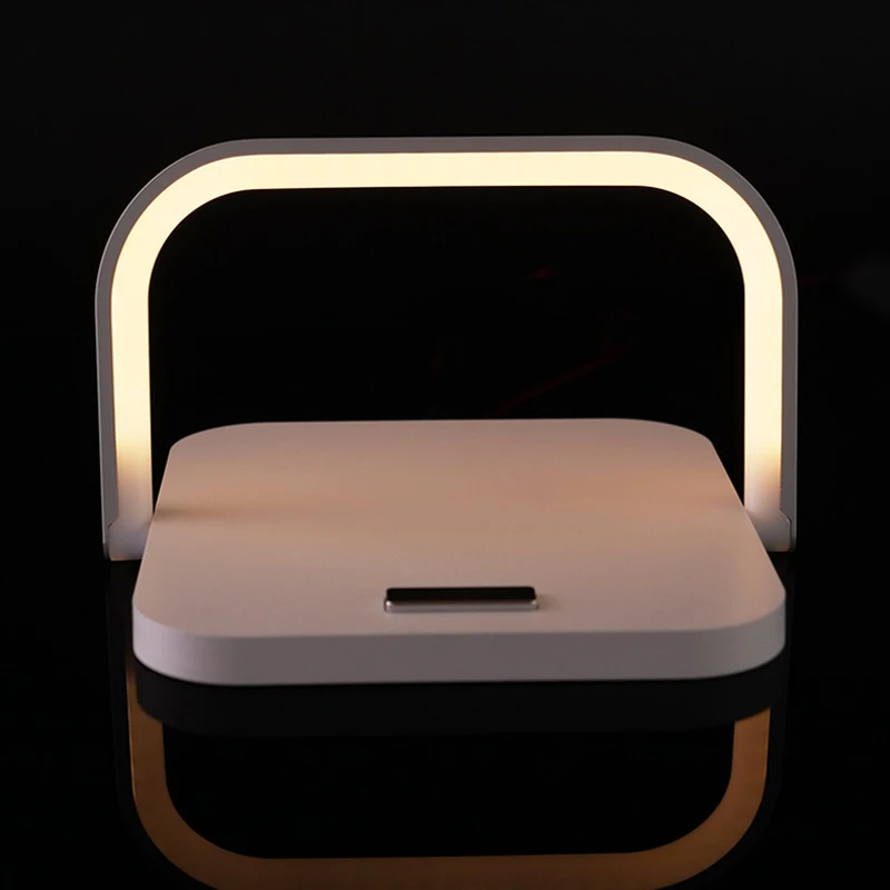 Modern Led Table Lamp Fast Qi Wireless Charger Fast Charging Stand Holder Hands Free for Iphone Huawei Xiaomi Redmi Samsung DIY
