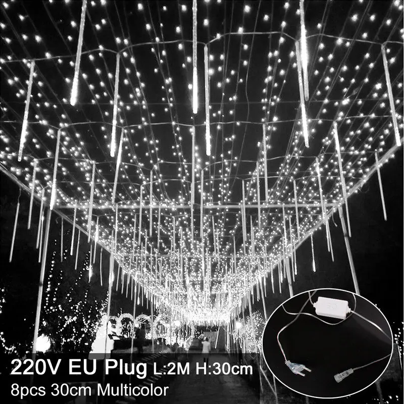 220V EU 2M 2 СВЕТОДИОДНАЯ Гирлянда со звездой лося, рождественские украшения, Рождественское украшение для дома, новогодний декор - Цвет: 220V EU 2M 2