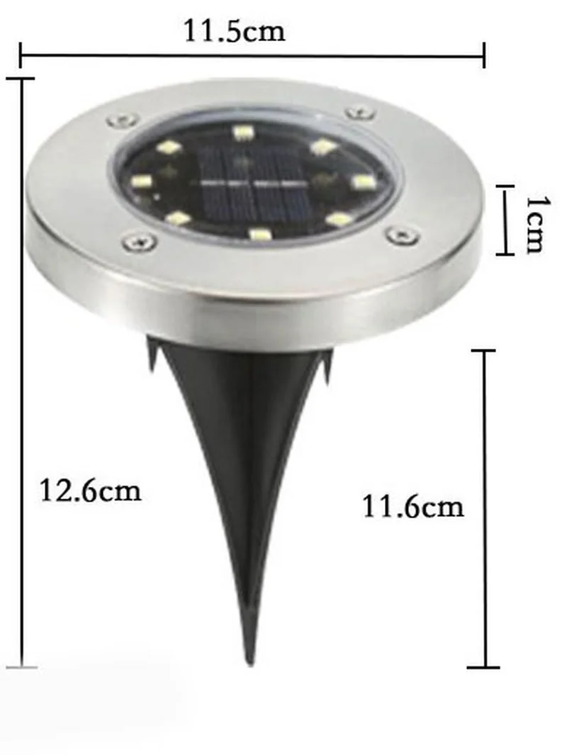 

8 LED Outdoor Solar Garden Lights Waterproof In-Ground Light Solar Lamp Lighting for Pathway Yard Deck White/Warm White