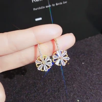 diwenfu aros mujer oreja fl diamond jewelry earing for women classic engagement orecchini gemstone 925 silver sterling orecchini