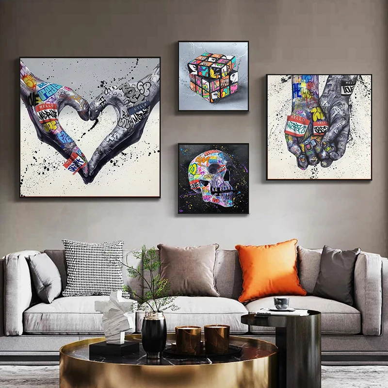 

Gesture Graffiti Art Paintings Inspire Posters and Print Street Walls As A Bezel-less Art Photo for Living Room Home Decor