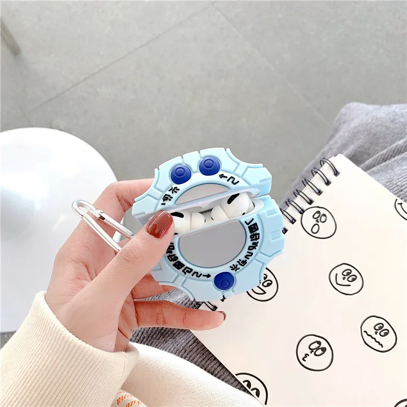 

3D Cute Cartoon Digimon Monster Digivice Headphone Cases For Airpods Pro 3 Soft Silicone Earphone Protection Cover Case