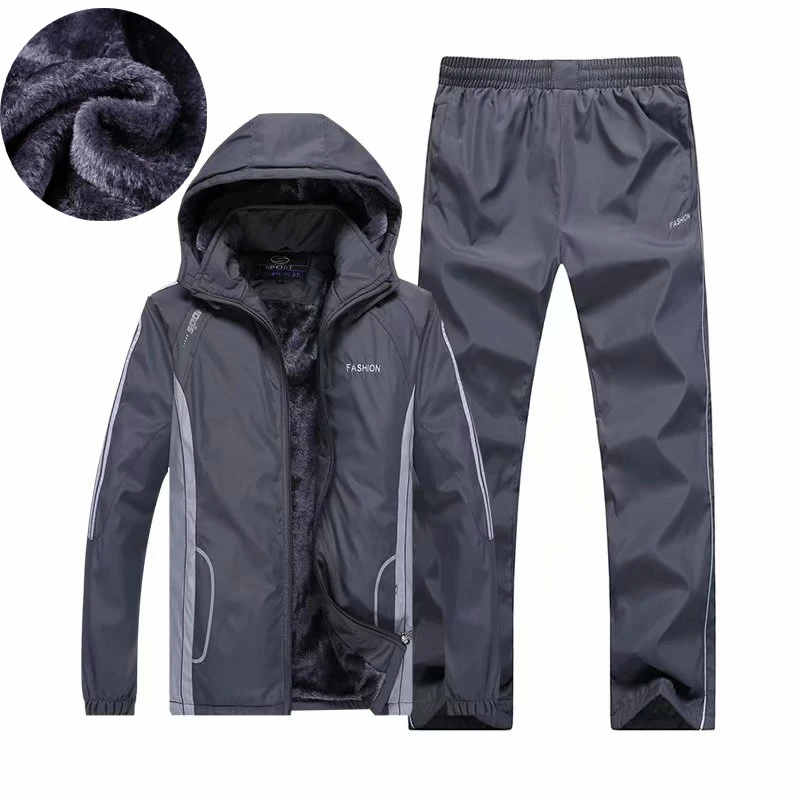 Теплый спортивный комплект мужской зимний костюм ветрозащитный флисовый
