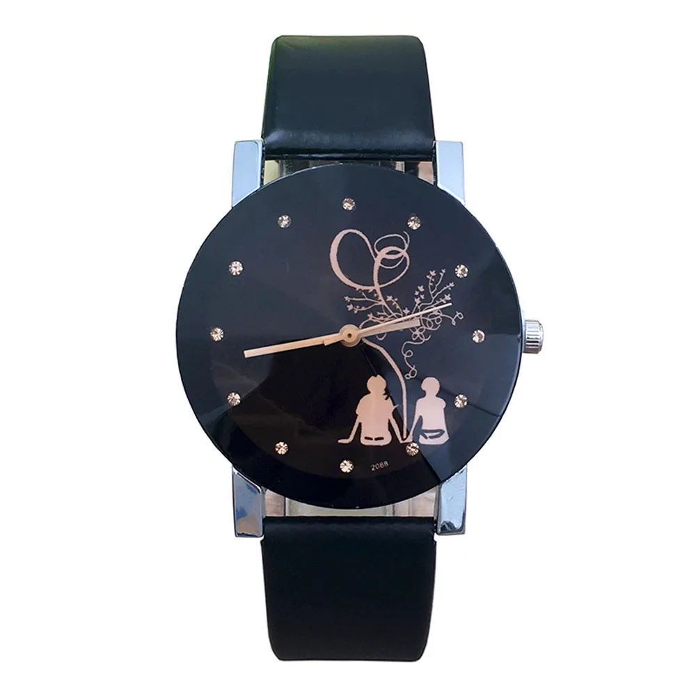 

Student Couple Watches Stainless Steel Dial Stylish Spire Glass Belt Quartz Watches Vogue Wristwatch Ladies Girls Clock Gift #1