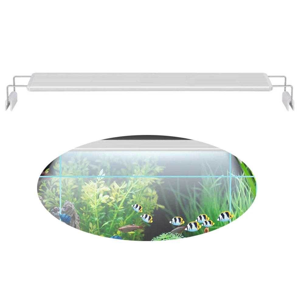 Светодиодный светильник для аквариума тонкая Регулируемая лампа белого и синего