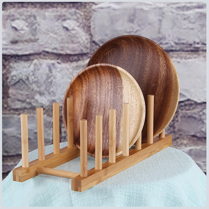 

KitchenAce Bamboo Kitchen Dish Racker Kitchen Storage & Organization Gadget Dish Cutlery Organizer Plate Strainer Gadgets&Tools