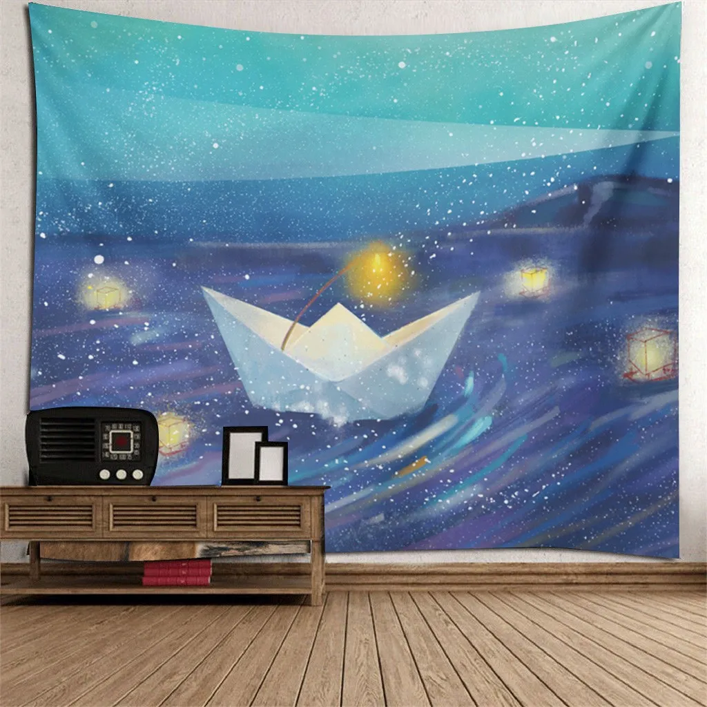 Настенный гобеленовый коврик с принтом дерева пляжный для йоги домашний ковер