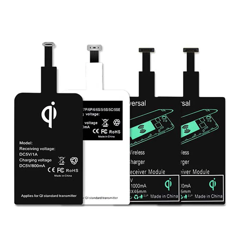 Qi беспроводной зарядный приемник для IPhone 7 6s Plus 5s Micro USB Type C универсальное Быстрое