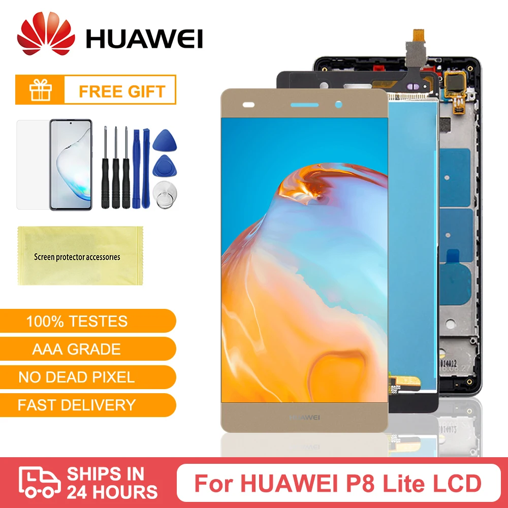Оригинальный ЖК дисплей Huawei P8 Lite сенсорный экран дигитайзер в сборе рамка для