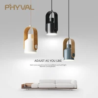phyval log art chandelier modern bedside lamp nordic creative design retro long line pendant light for bedroom living room decor