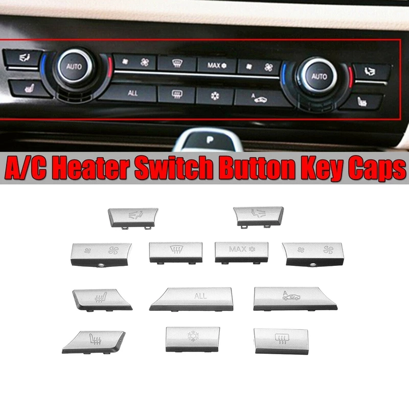 12 кнопочных колпачков A/C ПЕРЕКЛЮЧАТЕЛЬ кондиционера для 5 6 7 серии F10 F01|Установки