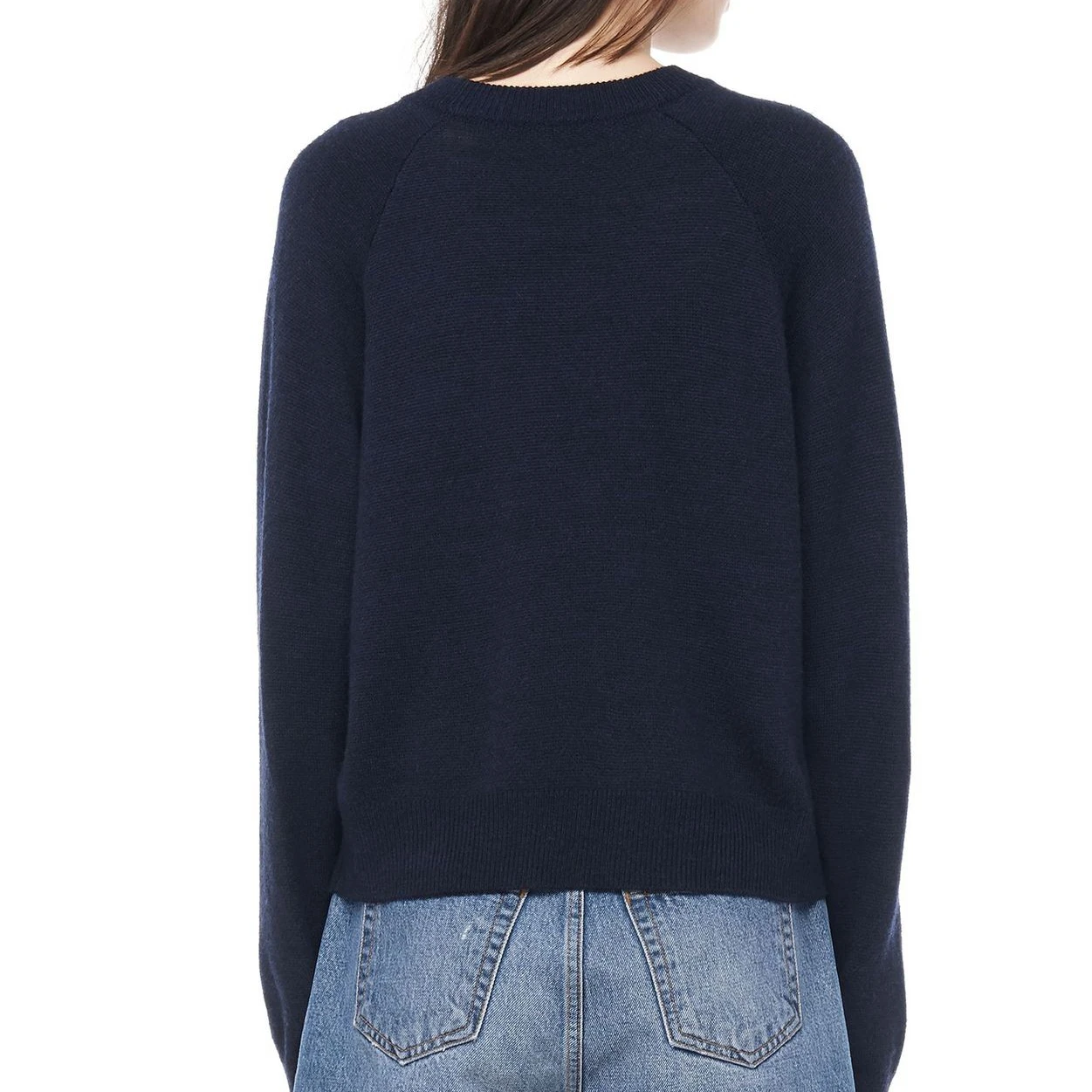 

Autumn and Winter New Round Neck Cashmere Wool King The Same Paragraph Short Sweater Coat