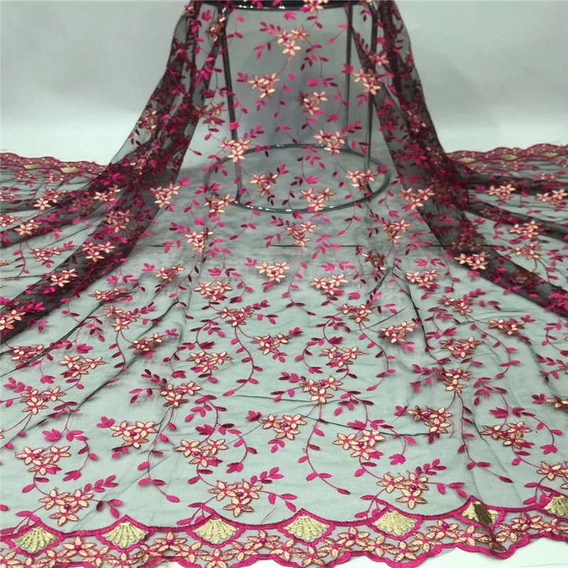 Красные африканские бусины Тюль Сетка кружевная ткань 2019 зеленый Последняя