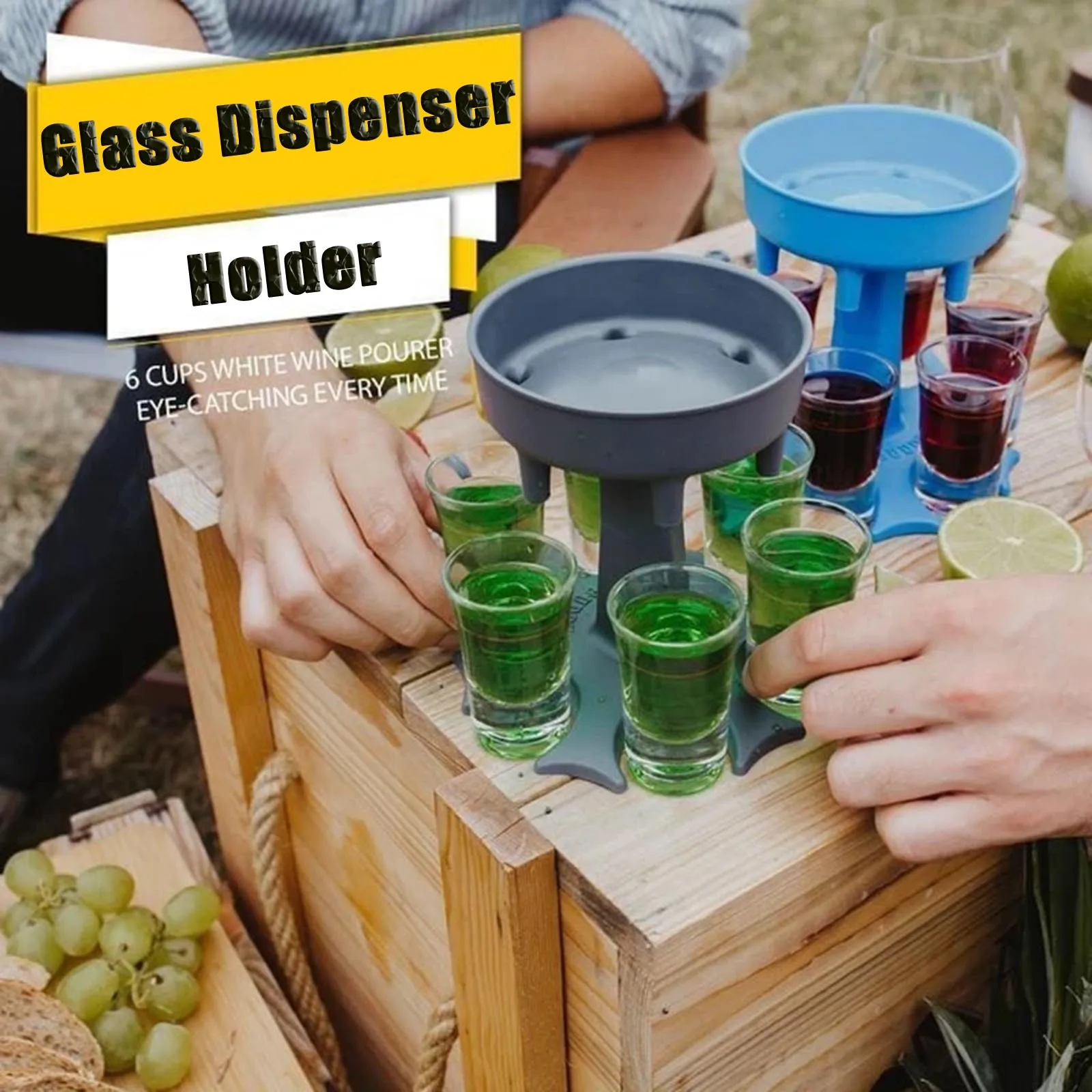 6 Shot Glass Dispenser and Holder -Dispenser For Filling Liquids Shots Alcohol Bottle Drop shipping | Дом и сад