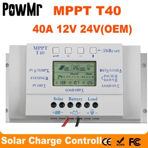 OEM MPPT 40A 12V 24V Солнечный контроллер заряда без логотипа на поверхности T40 LCD Солнечный регулятор оптовая цена для перепродажи