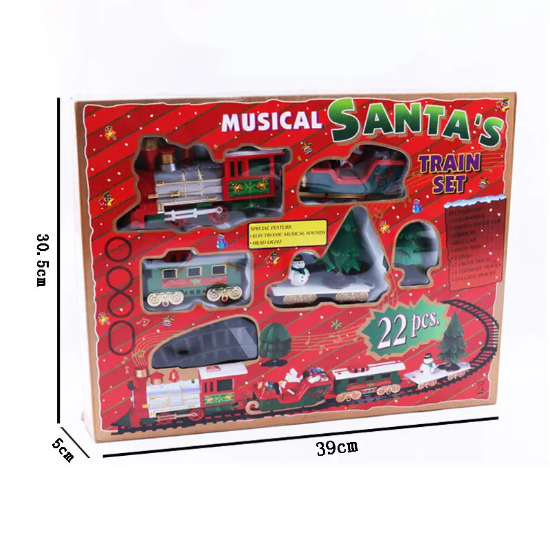 

Christmas Electric Rail Car Train Toy Children Electric Toy Railway Train Set Racing Road Transportation Building Toys Kids Gift