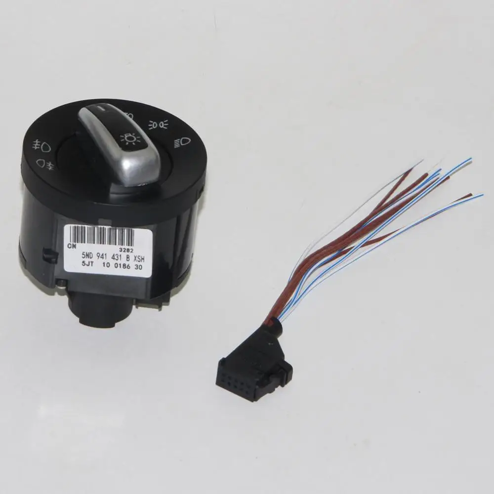 

Хромированный переключатель фар + вилка 5ND 941 431 B 5ND941431B для VW Golf Jetta MK5 MK6 Rabbit Tiguan Passat B6 3C