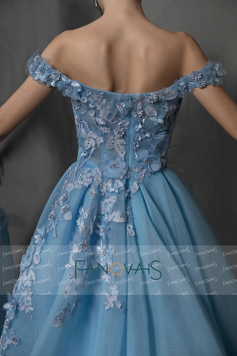 &quotСиний с плеча вечерние платья длинные 3D цветы выпускного вечера 2019 vestidos de fiesta