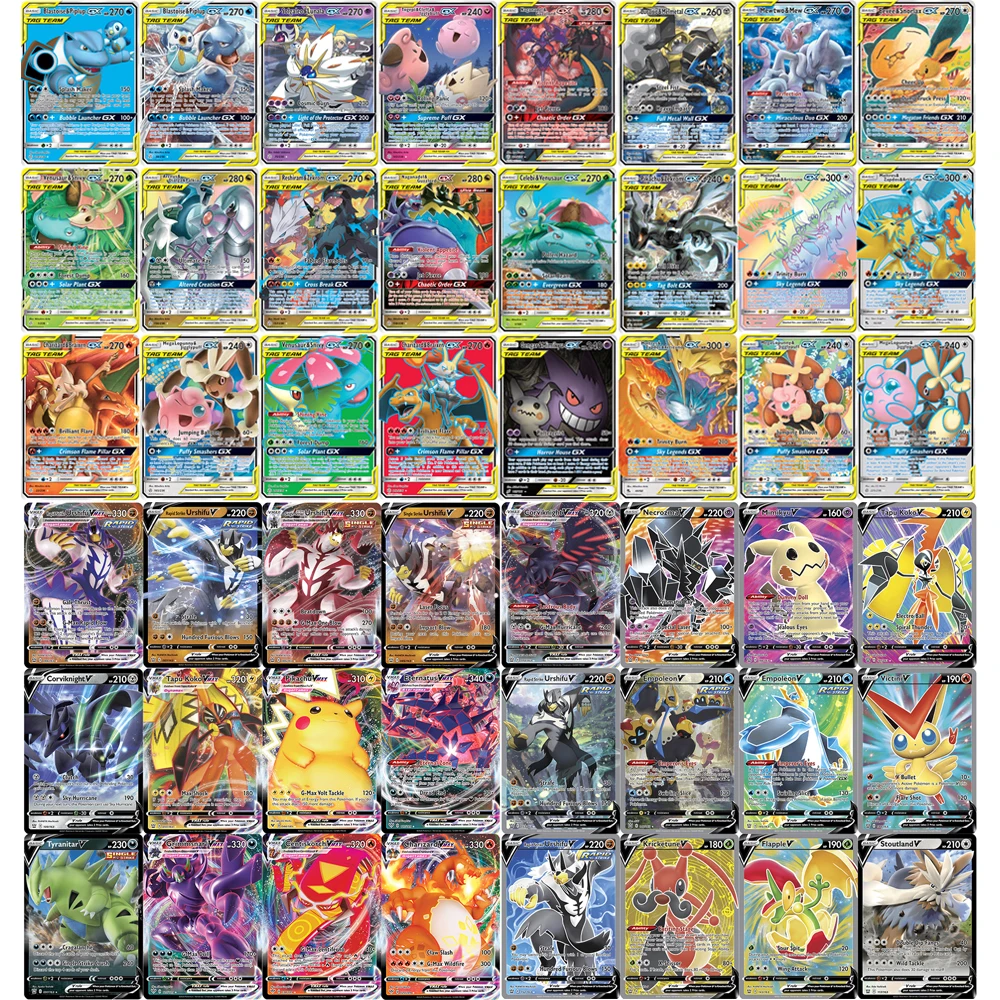 Покемон карты солнце и луна команда GX MEGA блестящая карточная игра боевые стили