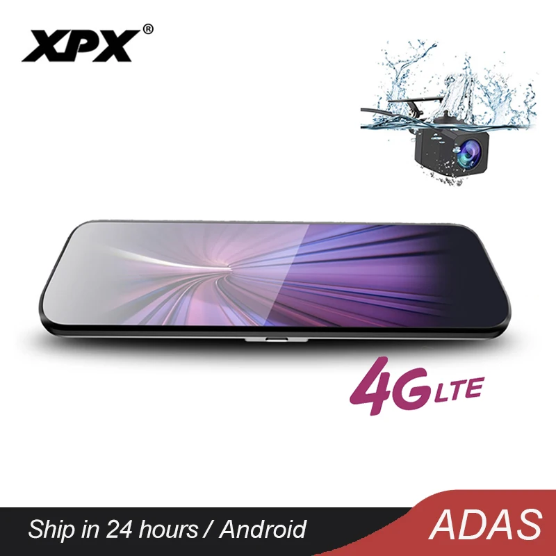 XPX камера заднего вида Dash Cam зеркало Android ADAS 4G 9 8 дюйма OLED экран 1080P WiFi Автомобильная
