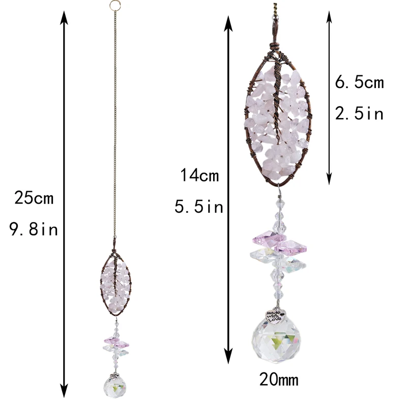 

H&D Healing Crystals Suncatcher Rainbow Maker Leaf Shaped Pendant Window Car Hanging Ornament Home Garden Decor Wedding Gift