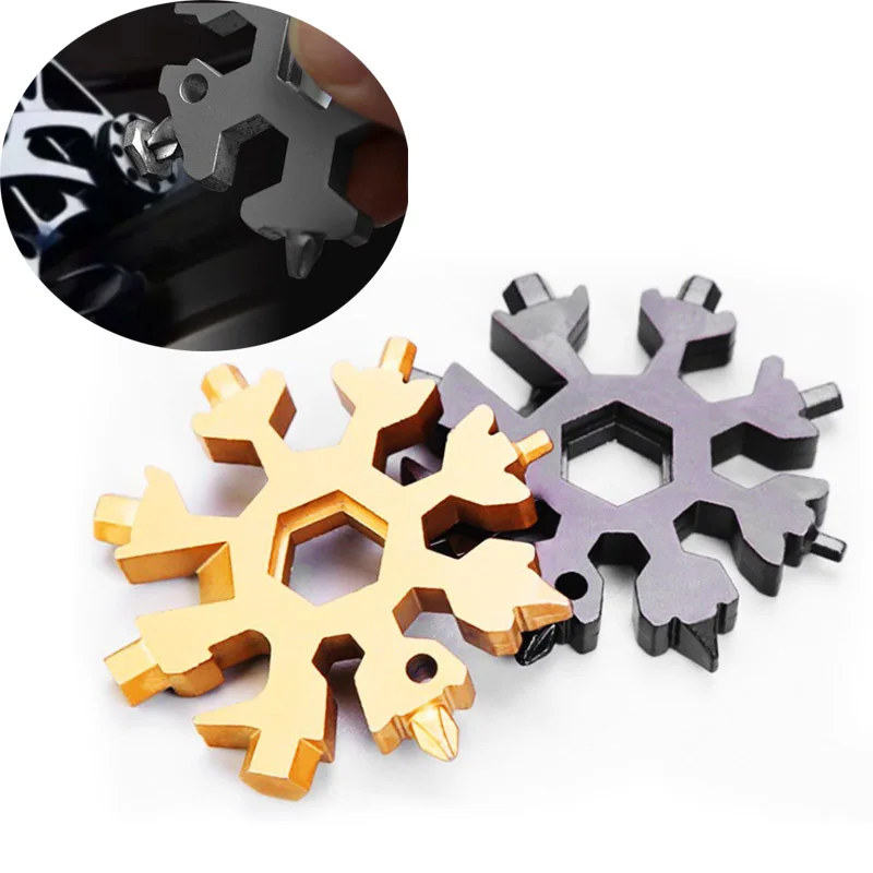 18 в 1 снежинка снег гаечный ключ инструменты Открытый походный кольцо для ключей