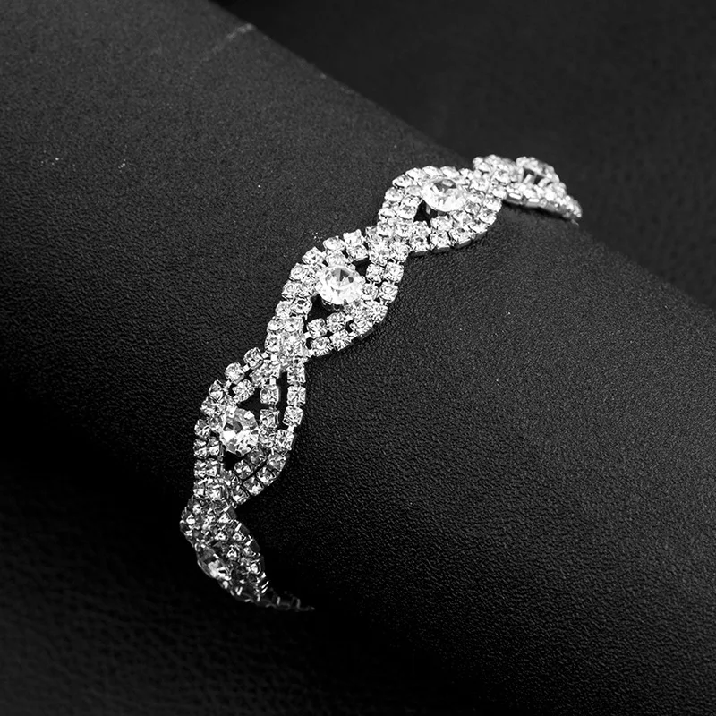 Shining Luxury Romantic Crystal Bracelet Full Zircon for Women Girls Wedding Party Jewelry Valentine lover | Украшения и