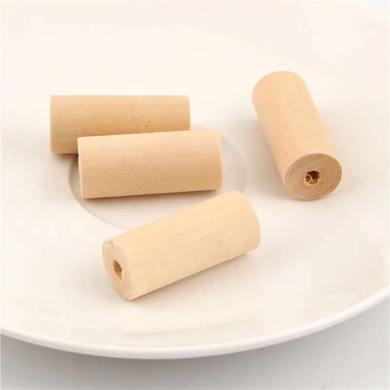 Необработанные бусины из натурального дерева 20 шт. цилиндрическая деревянная