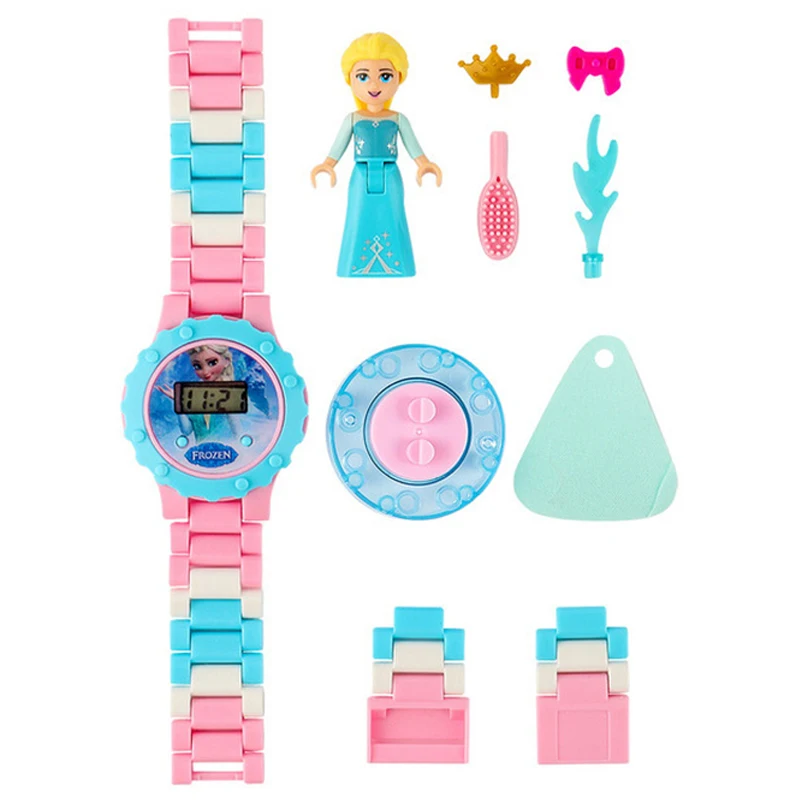 Вращающиеся строительные блочные часы Человек-паук Железный человек Марвел