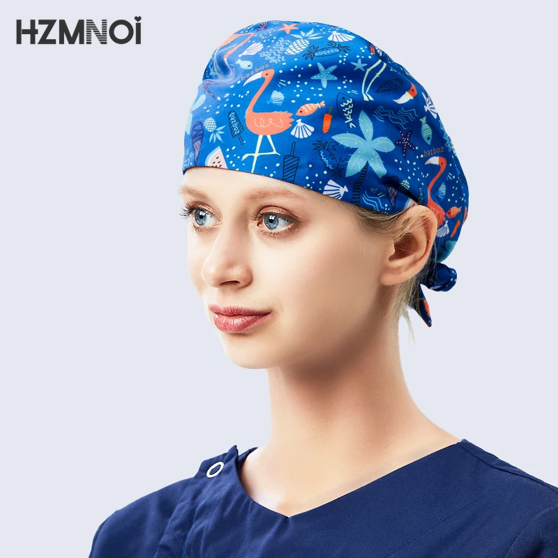 Шапка-скраб регулируемая с индивидуальным принтом шапка для салона красоты