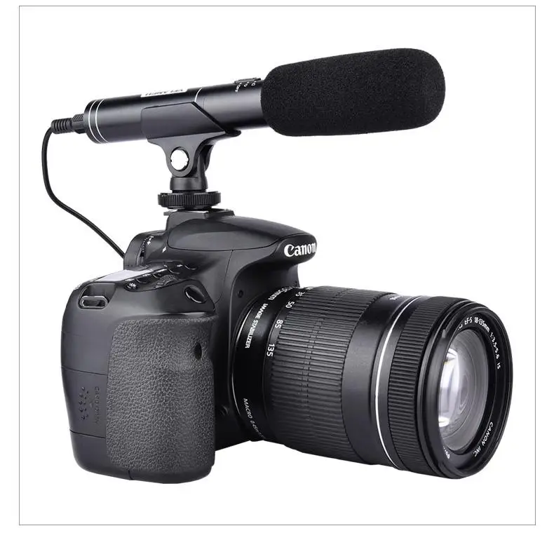 Профессиональный микрофон для интервью фотосъемки видеокамер Canon/Nikon/Sony DSLR