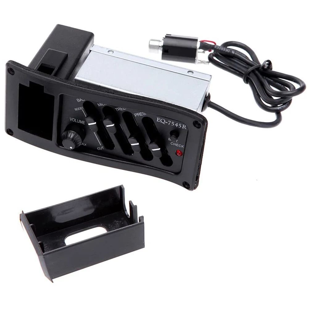 

Professional 4 Band Acoustic Guitar Preamp Amplifier EQ-7545 Left Piezo Pickup 6.5MM Output Acoustic Guitar Acceseories