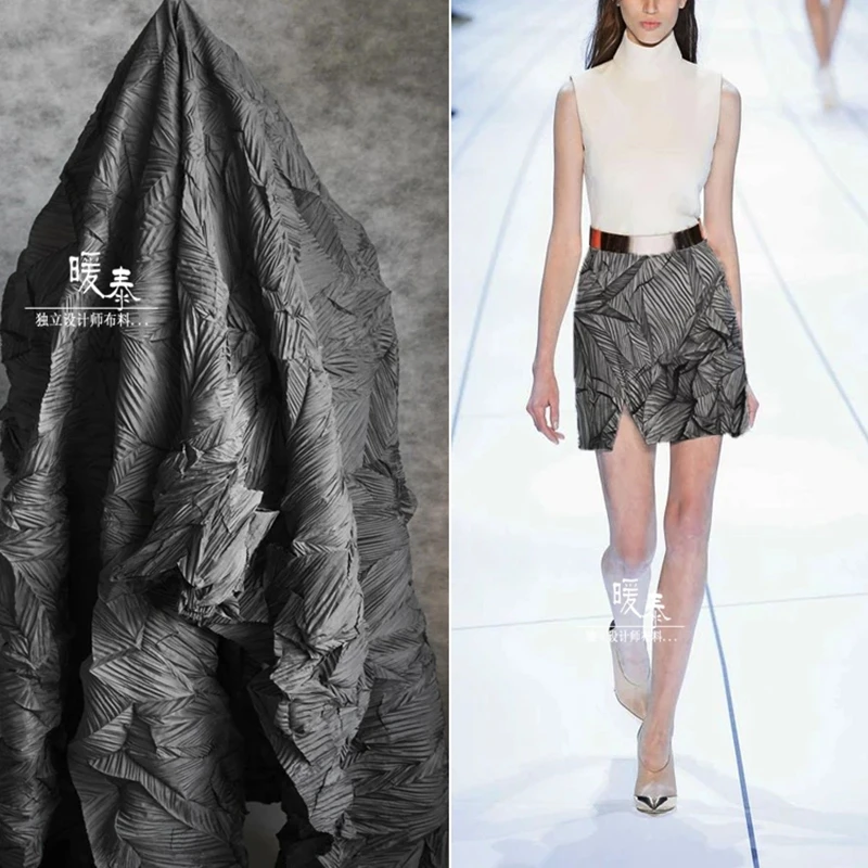 Плиссированная ретро ткань с жалюзи серые складки миаке сделай сам лоскутный фон