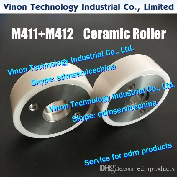 (2pcs) M411+M412 MV Capstan Roller+Pinch Roller Set Ø80x25t (White Ceramic type) X055C663G51+X055C662G51 DBC52A DBC53A for BA