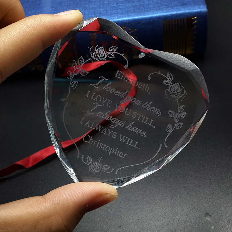 

Оптовая продажа, хрустальные украшения в виде монограммы в форме сердца, свадебное украшение для дома и Рождества