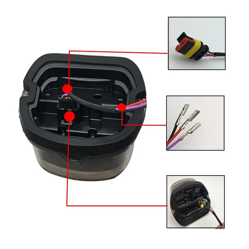 Мотоциклетный светодиодный задний фонарь с дымовыми линзами стоп-сигнал