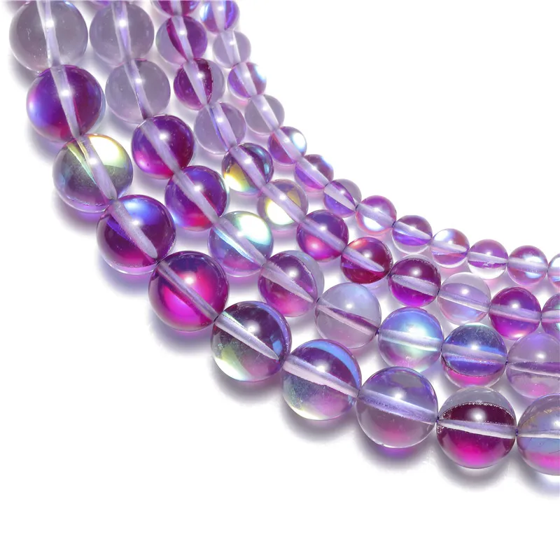 Оптовая продажа фиолетовый прозрачный Австрийский Кристалл Камень Круглые
