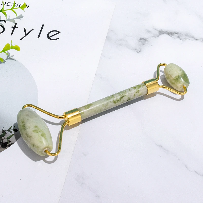 

Natural Double Head Jade Roller Stone Rose Quartz Roller Slimming Lift Face Massager Beauty Skin Care Tools Eye Facial Massage