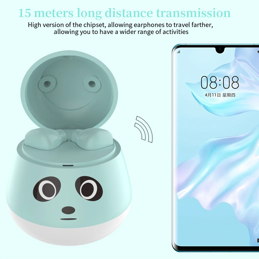Bluetooth наушники VAORLO 5 0 TWS Беспроводные стереонаушники с мультяшными животными