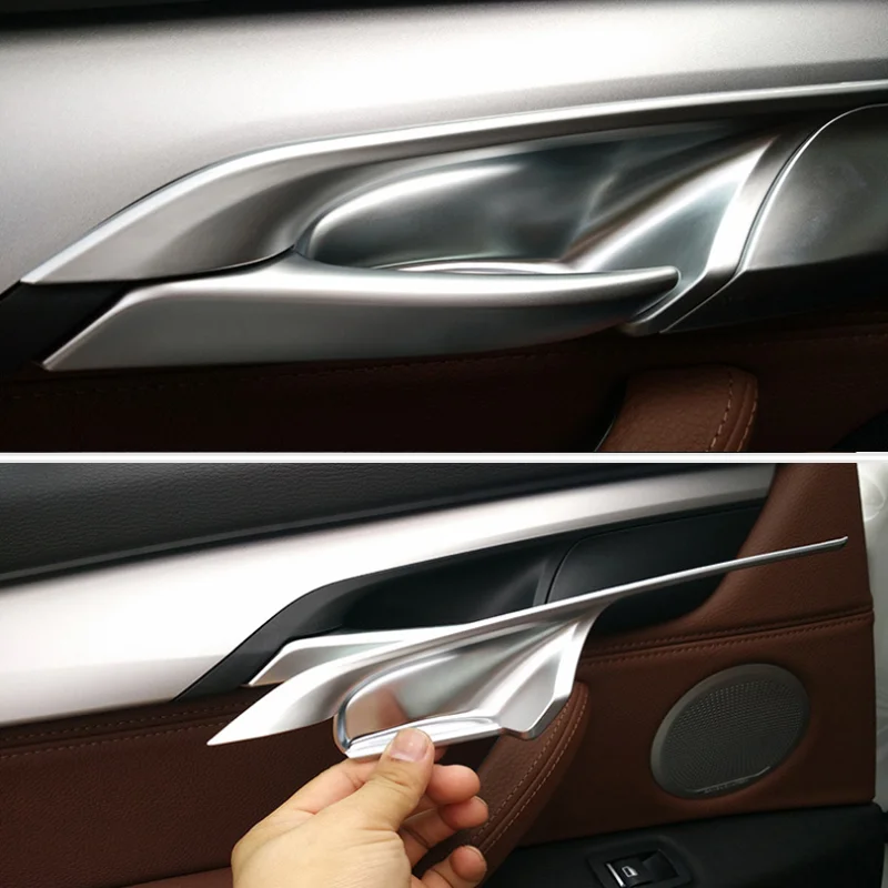 

4pcs Car ABS Chrome / Carbon Fiber Texture Door Handle Bowl Cover For BMW X5 F15 2014 2015 2016 2017 X6 F16 2015- 2018