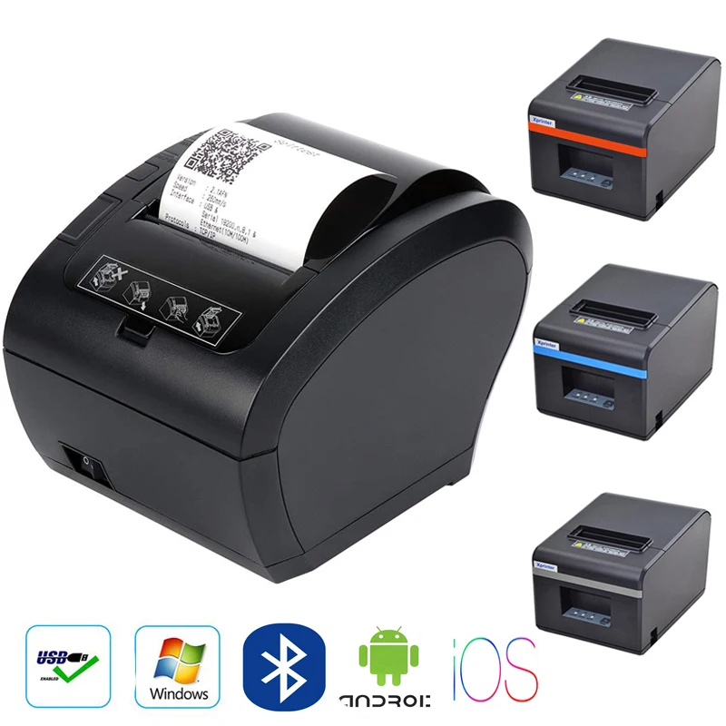 Xprinter 80 мм термопринтер POS принтер USB Bluetooth Ethernet порт с автоматическим резаком Поддержка Android, iOS, Планшет iPad