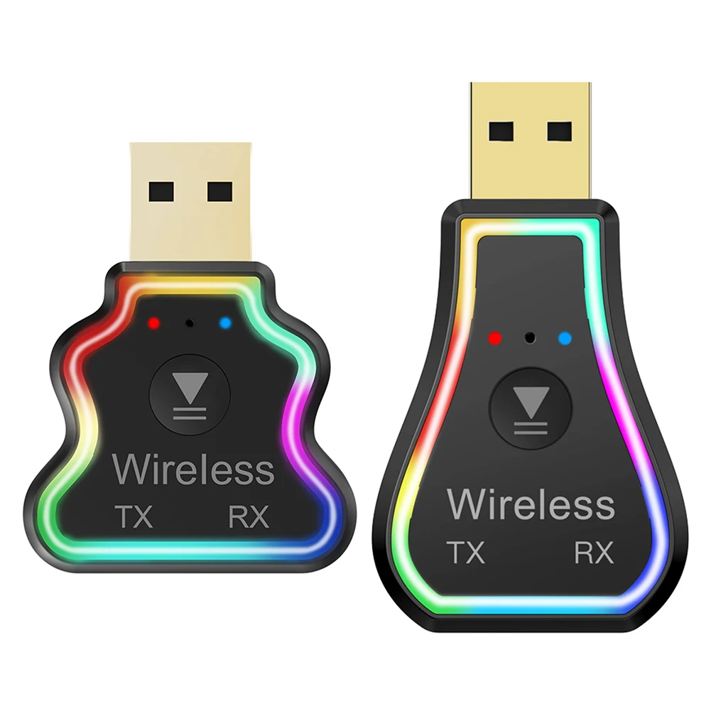 

3.5mm Audio Adapter Receiver Transmitter USB AUX Jack LED Backlit Wireless Music for Car Audio TV PC Speaker Headphone