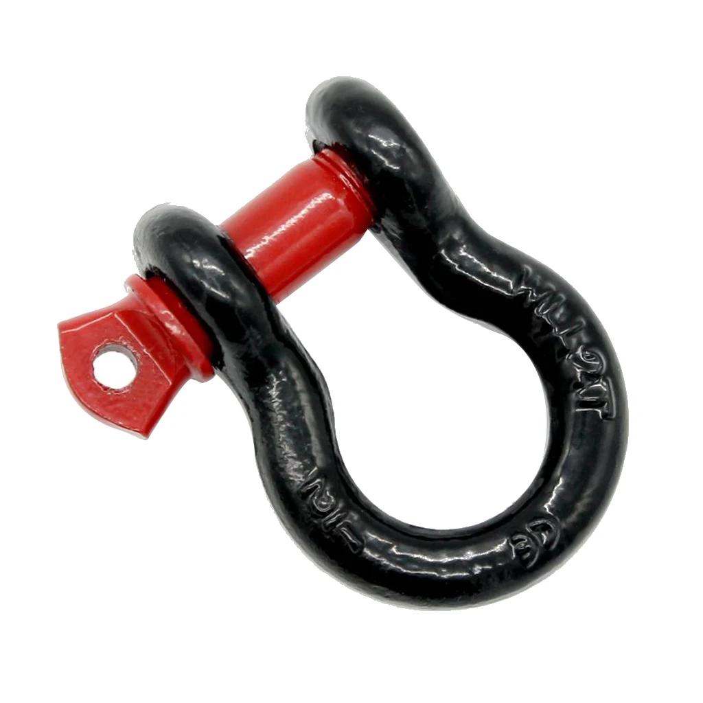 

2T Bow Shackle Front Rear Bumper Tow Hook with Red Isolators Silencer Clevis